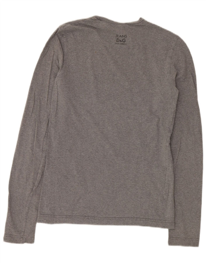 Dolce & Gabbana Top da donna a maniche lunghe UK 12 Cotone grigio medio