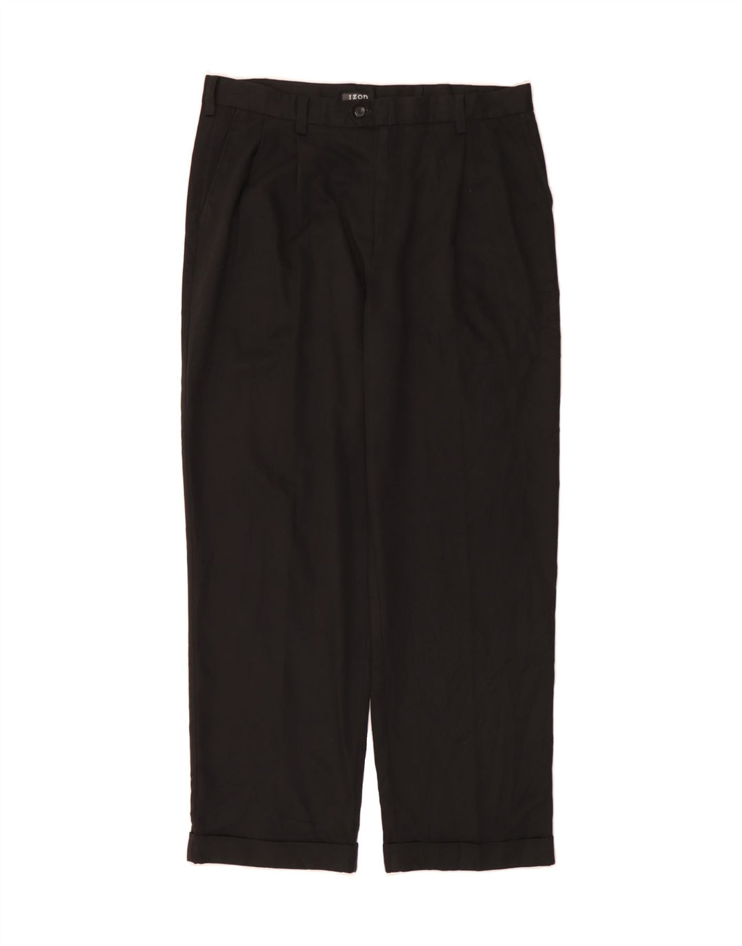 IZOD Mens Straight Suit Trousers W36 L32 Black Polyester Vintage Izod and Second-Hand Izod from Messina Hembry 