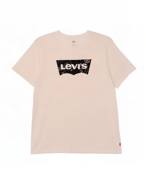 T-shirt grafica standard da uomo Levi's Top grande in cotone bianco