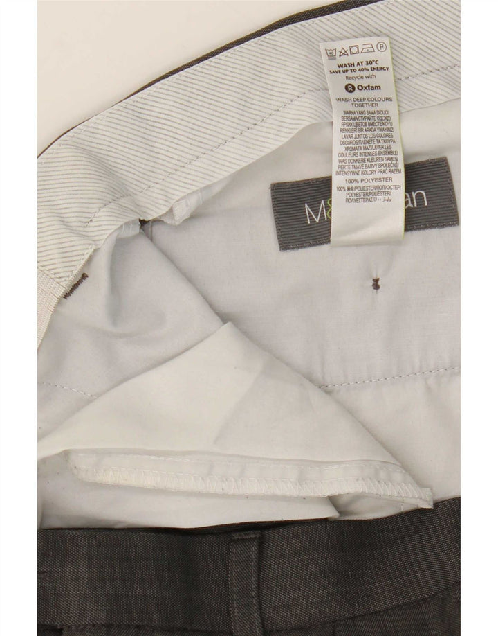 Pantaloni da abito con pegging da uomo Marks & Spencer W34 L31 poliestere nero