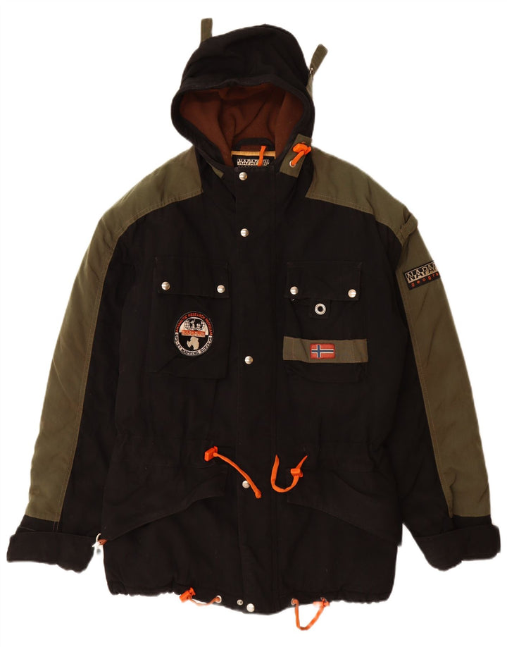 Giacca a vento con cappuccio da uomo NAPAPIJRI UK 38 media nera in poliammide