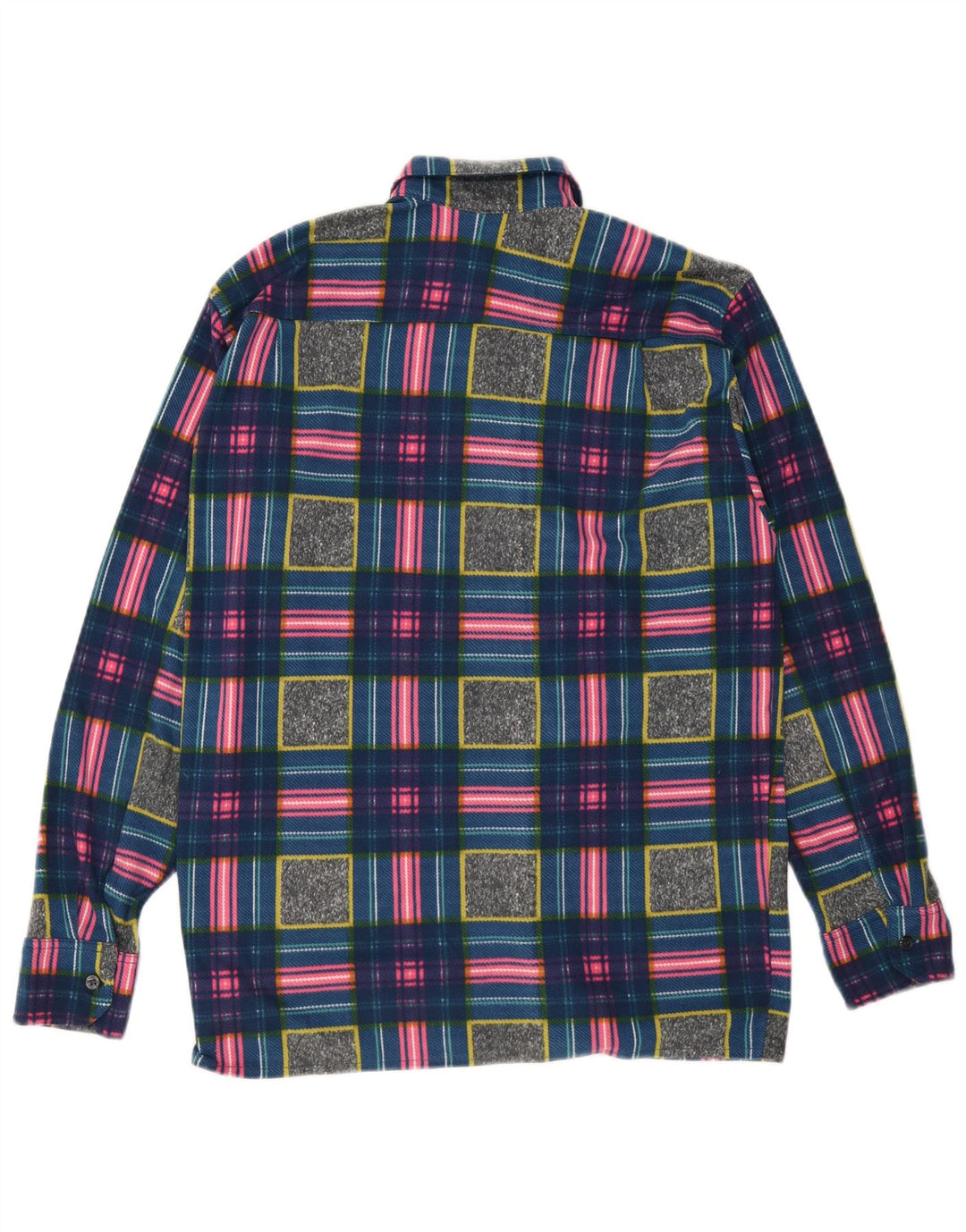 Camicia in pile vintage da uomo Poliestere geometrico multicolore medio