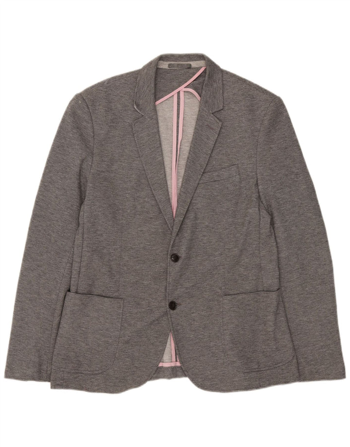Giacca blazer da uomo a 2 bottoni Zara EU 54 XL poliestere grigio