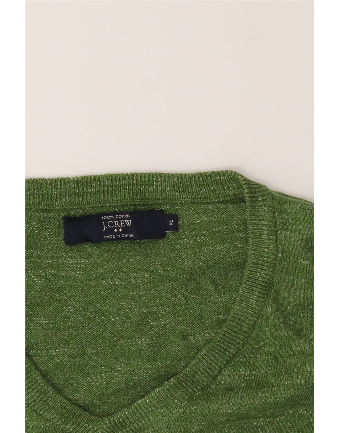J. CREW Mens V-Neck Jumper Sweater XL Green Cotton Vintage J. Crew and Second-Hand J. Crew from Messina Hembry 