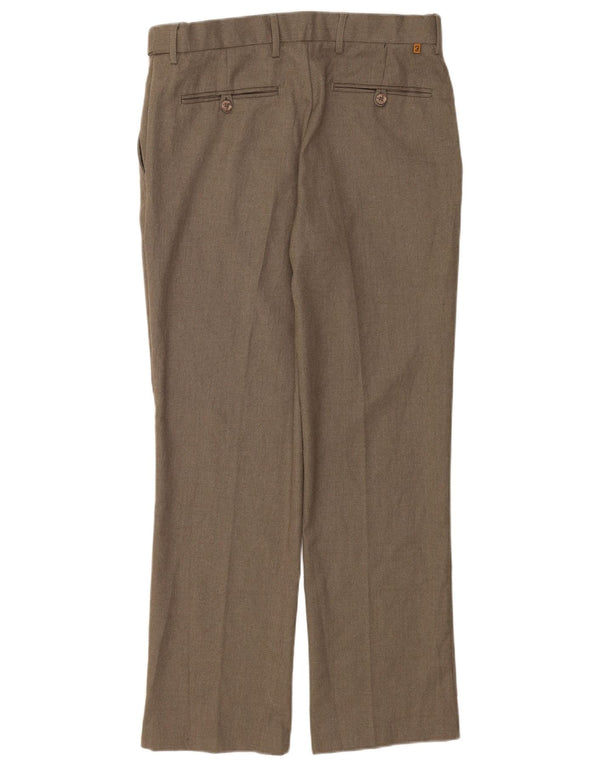 Pantaloni da abito dritti vestibilità classica da uomo Farah W34 L31 poliestere marrone