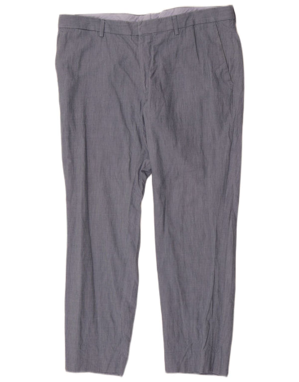 Pantaloni da abito slim da uomo Lacoste W36 L28 in cotone blu