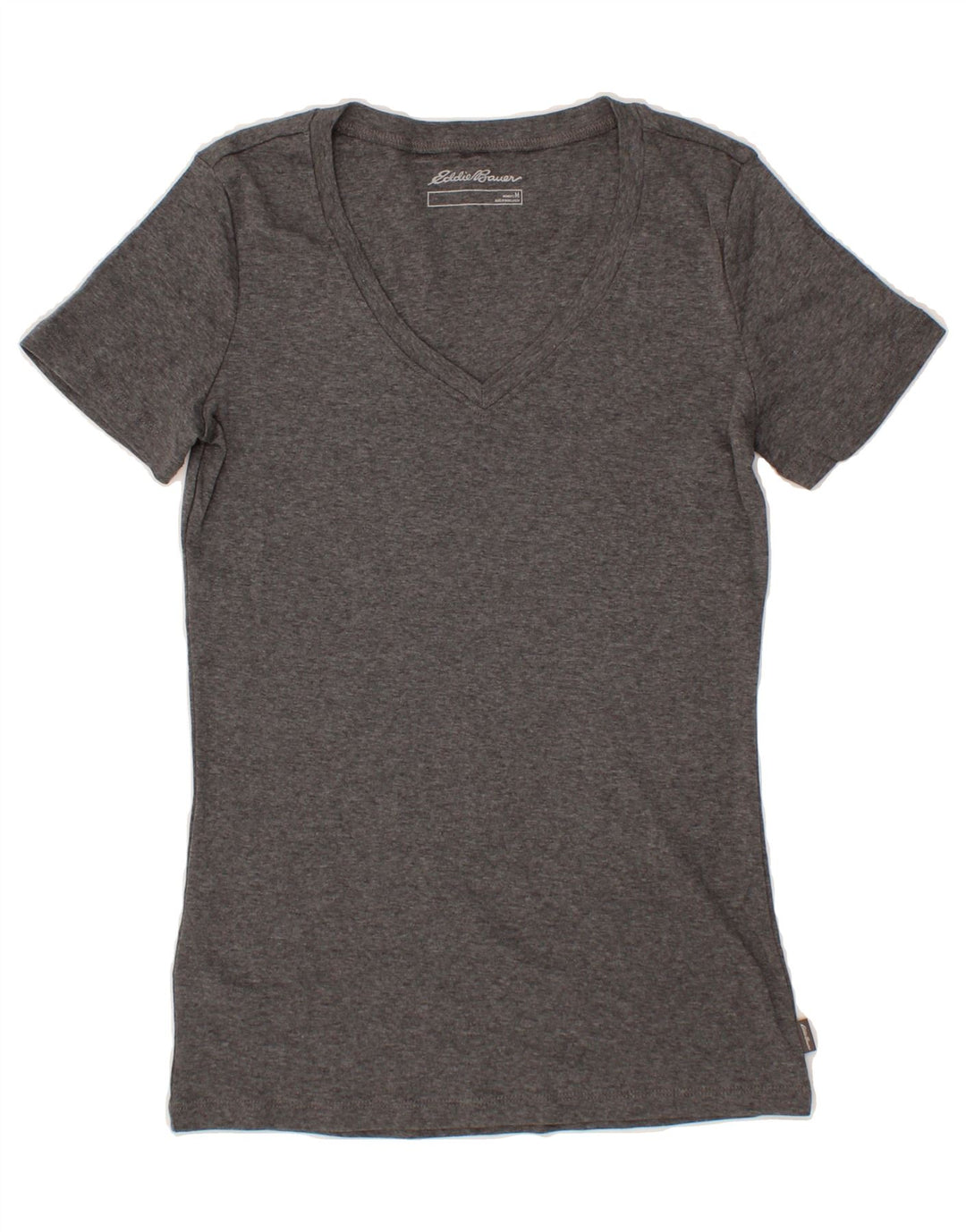 EDDIE BAUER Womens T-Shirt Top UK 12 Medium Grey Flecked Cotton Vintage Eddie Bauer and Second-Hand Eddie Bauer from Messina Hembry 