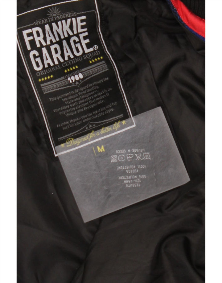FRANKIE GARAGE Giubbotto bomber da uomo UK 38 Poliestere a quadretti blu medio