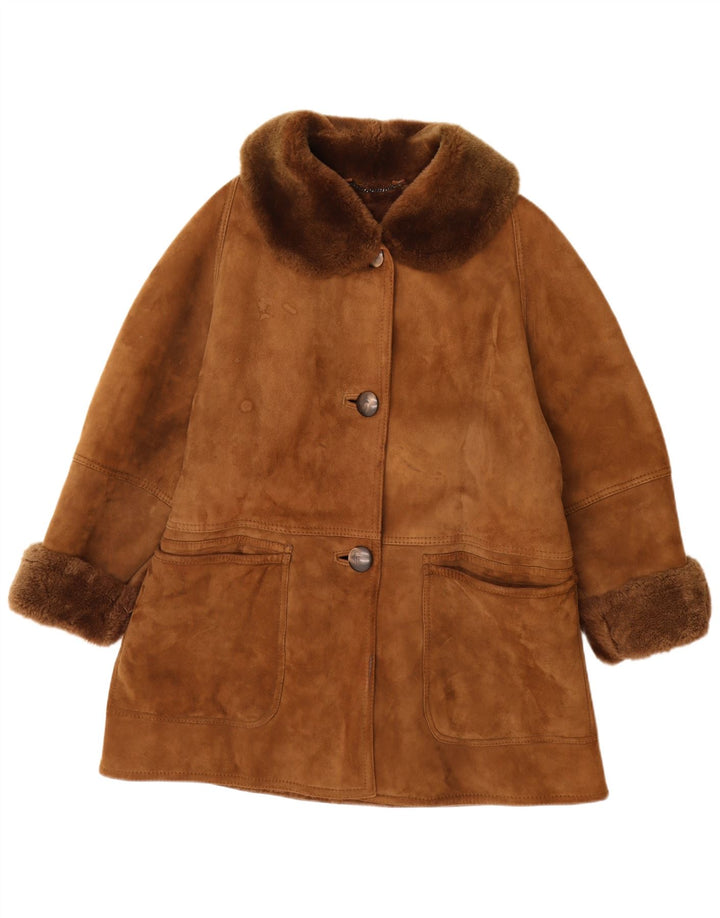 Cappotto in shearling da donna Belfe UK 14 Pelle marrone medio