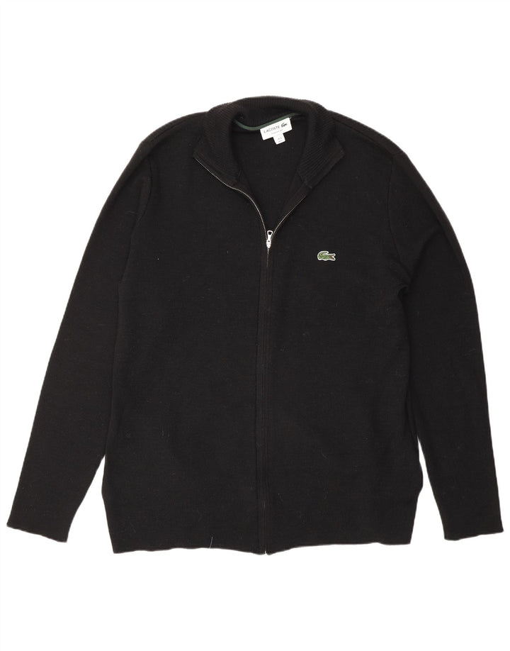 Maglione cardigan da uomo dal taglio classico Lacoste taglia 5 grande in lana nera