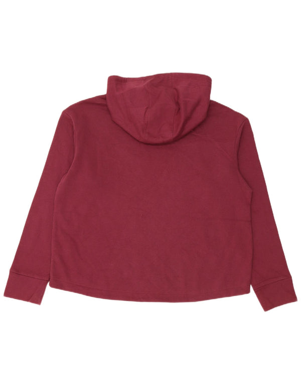 Felpa con cappuccio grafica da donna Adidas UK 20/22 XL Cotone bordeaux