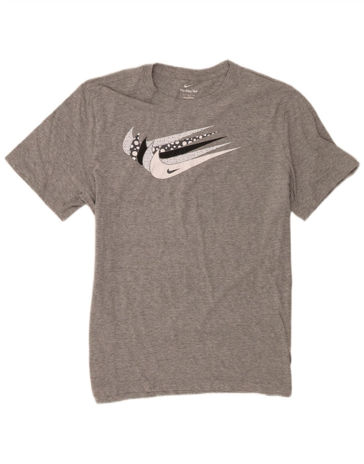 T-shirt grafica da uomo Nike Top grande in cotone chiazzato grigio