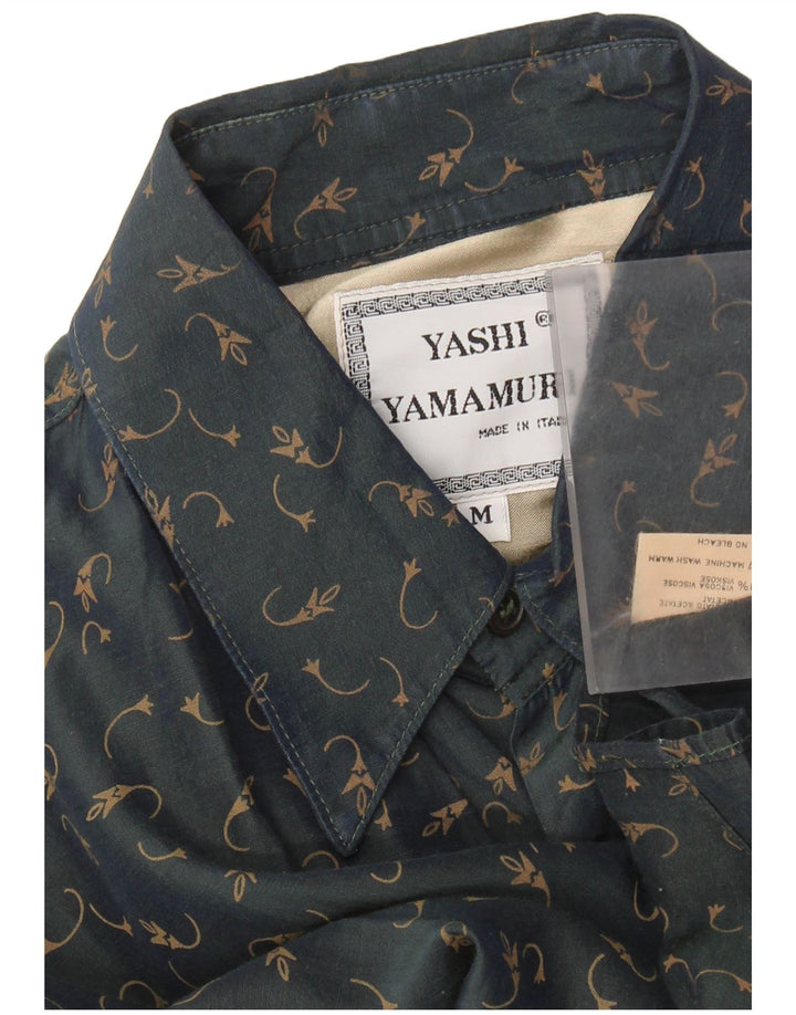 Camicia da uomo YASHI YAMAMURI Acetato floreale verde medio