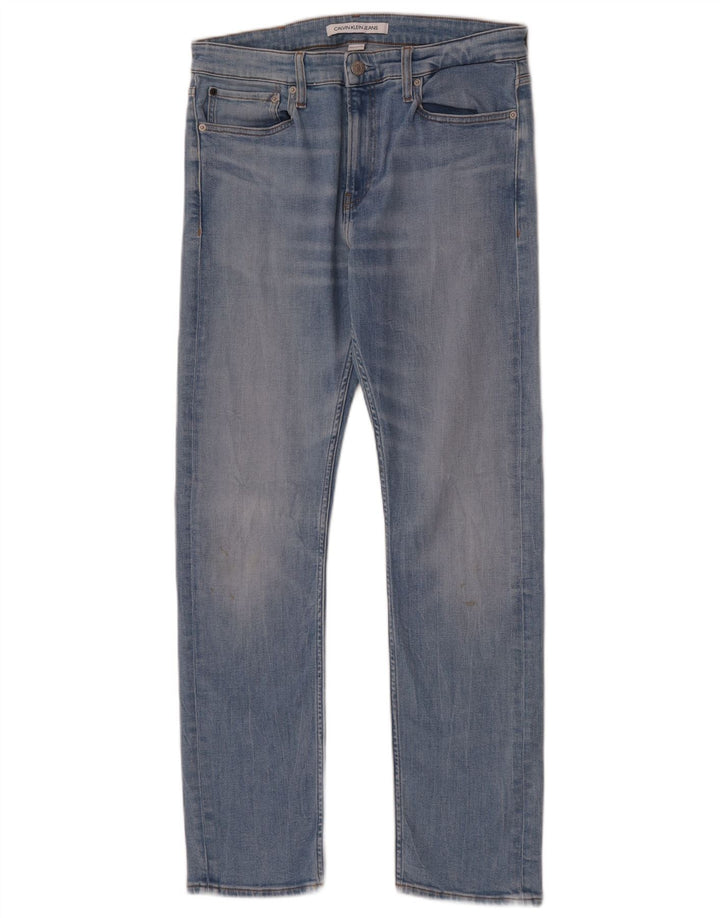 Jeans slim da uomo Calvin Klein W32 L32 cotone blu