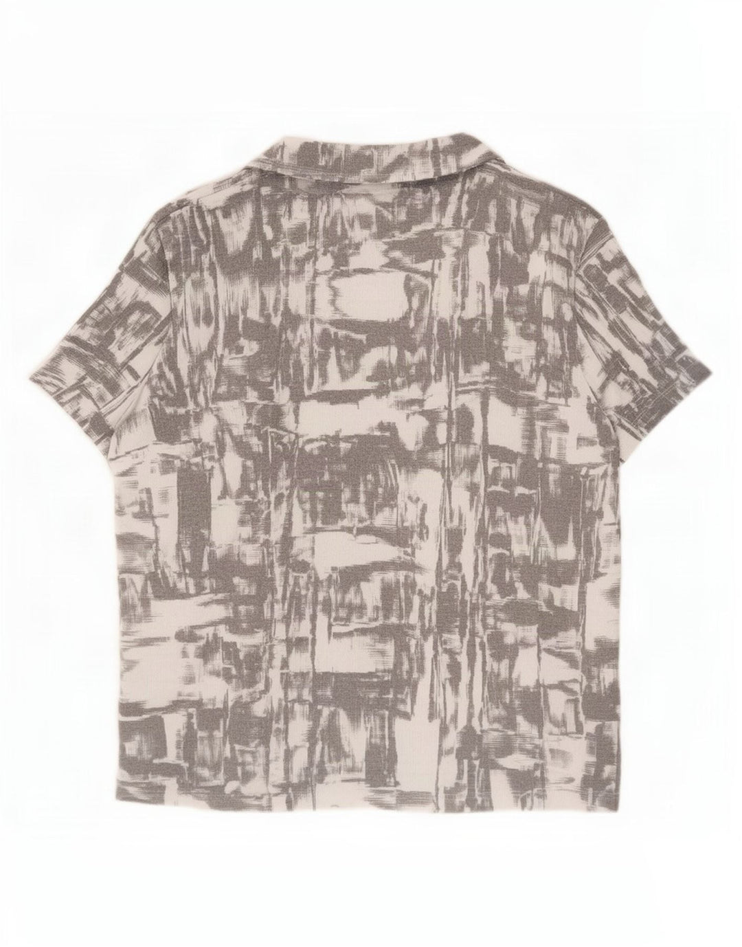 Camicia a maniche corte da uomo Zara con motivo astratto, piccola, in poliestere grigio