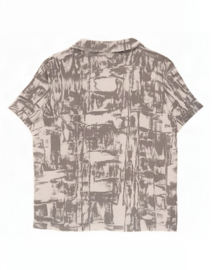 Camicia a maniche corte da uomo Zara con motivo astratto, piccola, in poliestere grigio