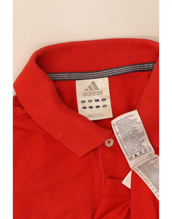 Polo Adidas da uomo piccola in cotone rosso