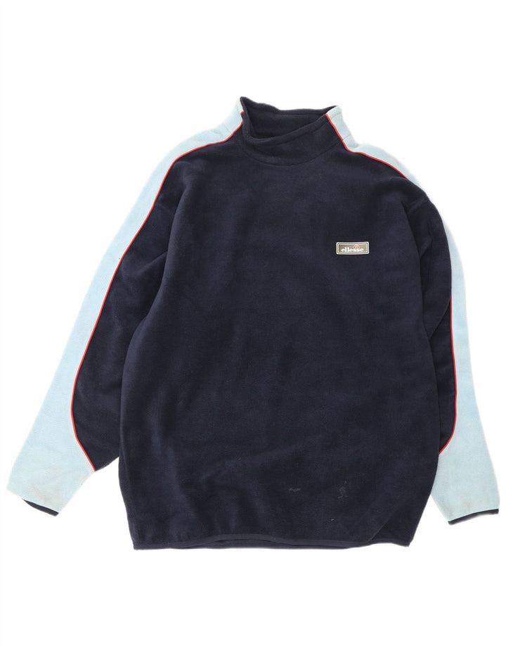 Maglione in pile da uomo Ellesse, grande, in poliestere color block blu navy