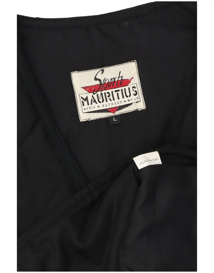Gilet trapuntato da donna Mauritius UK 16 grande poliestere nero