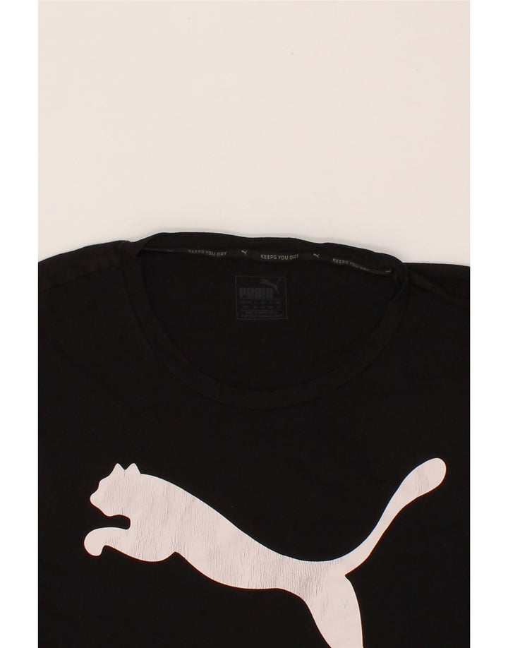 PUMA Womens Oversized Graphic T-Shirt Top UK 10 Small  Black Vintage Puma and Second-Hand Puma from Messina Hembry 