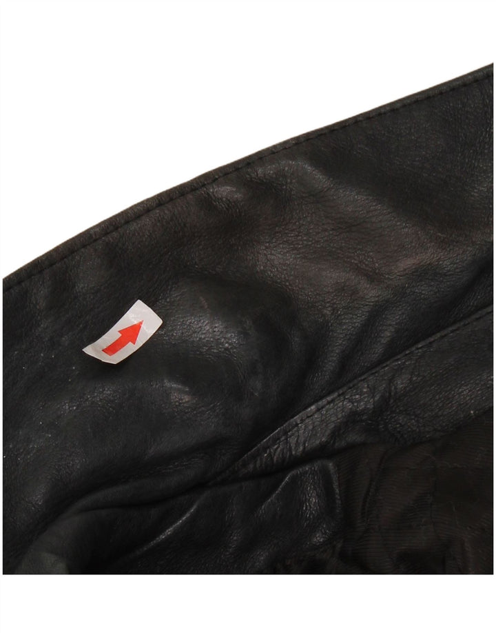 Giacca doppiopetto oversize da donna vintage IT 42 media in pelle nera