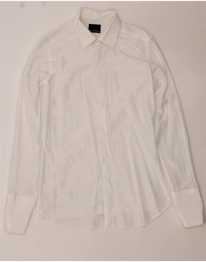 CARLO PIGNATELLI Mens Formal Shirt Size 40 15 Medium White Polyester Vintage Carlo Pignatelli and Second-Hand Carlo Pignatelli from Messina Hembry 