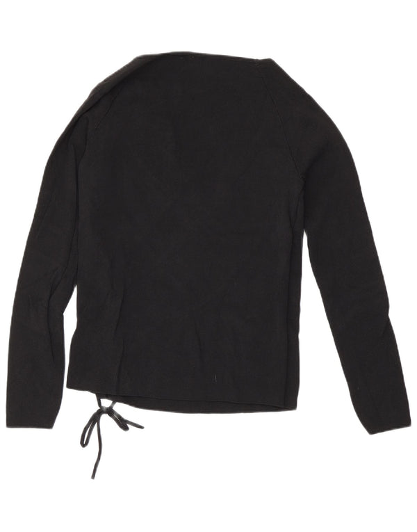 Top Zara da donna a maniche lunghe UK 14 Large in viscosa nera