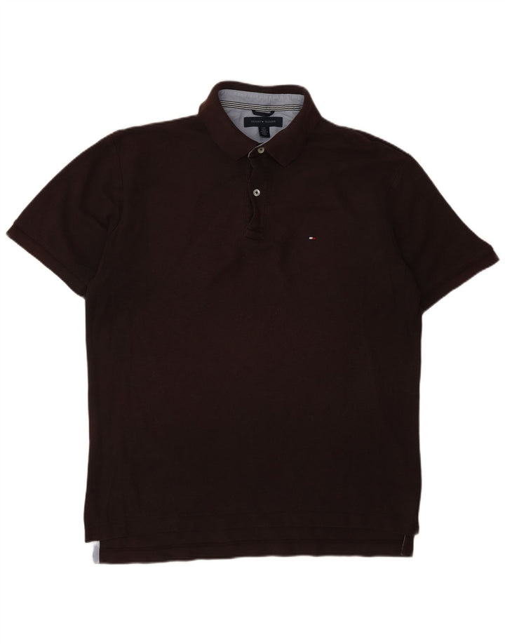 TOMMY HILFIGER Polo da uomo grande in cotone marrone