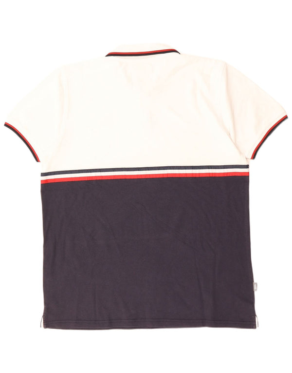 Polo da uomo PEACEFUL HOOLIGAN 2XL in cotone color block nero