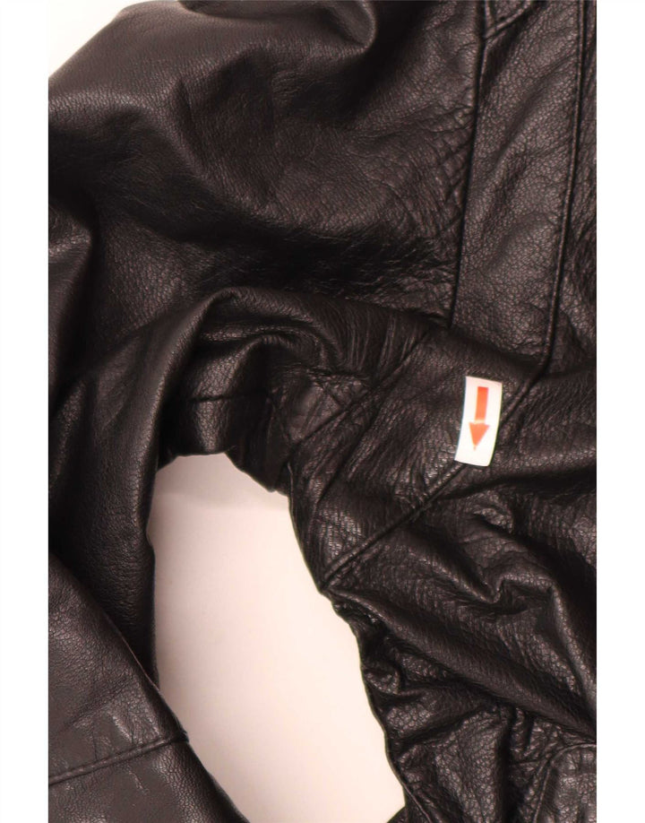 Giacca da motociclista in pelle da uomo vintage IT 52 grande nera