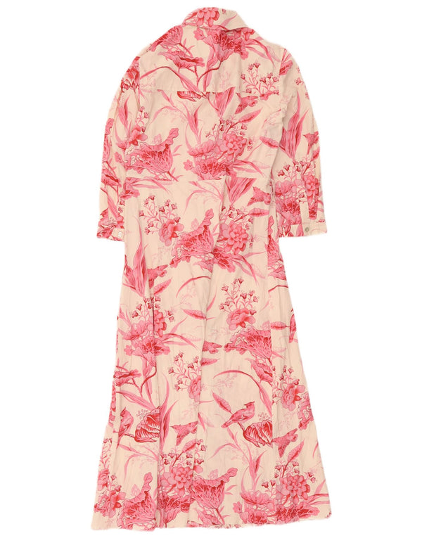 Abito chemisier con maniche a 3/4 da donna Zara UK 14 rosa medio floreale