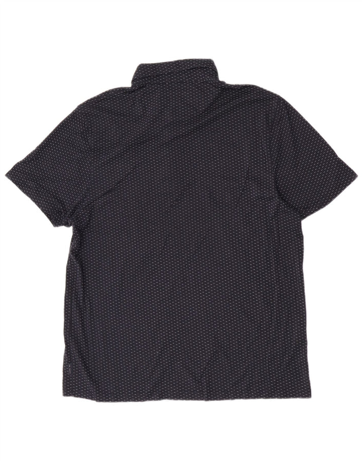Polo da uomo Ted Baker taglia 6 2XL cotone maculato blu navy