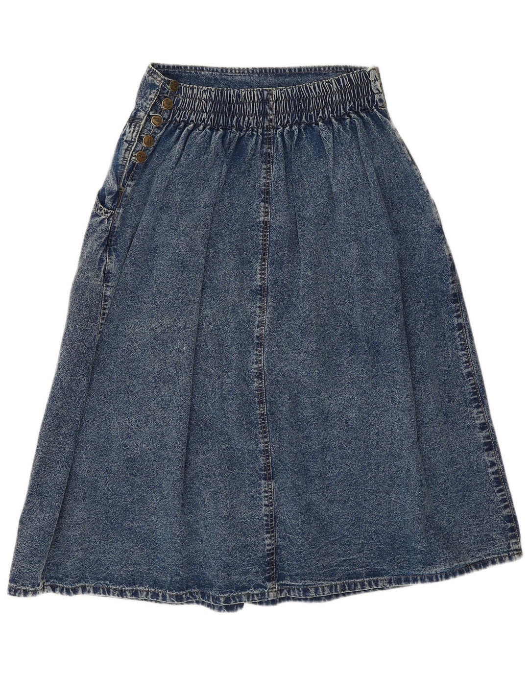 Gonna di jeans vintage da donna W28 L30 in cotone blu