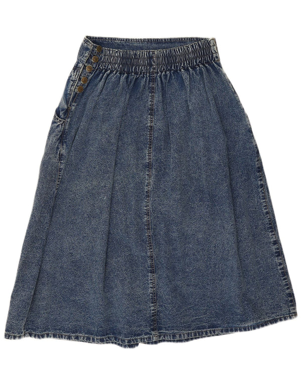 Gonna di jeans vintage da donna W28 L30 in cotone blu