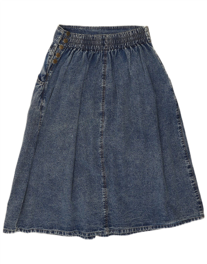 Gonna di jeans vintage da donna W28 L30 in cotone blu