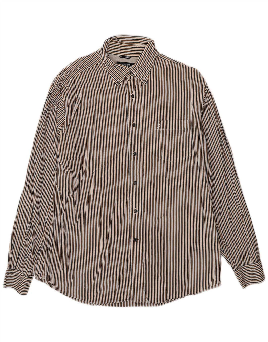 Camicia da uomo Nautica Large in cotone a righe multicolori