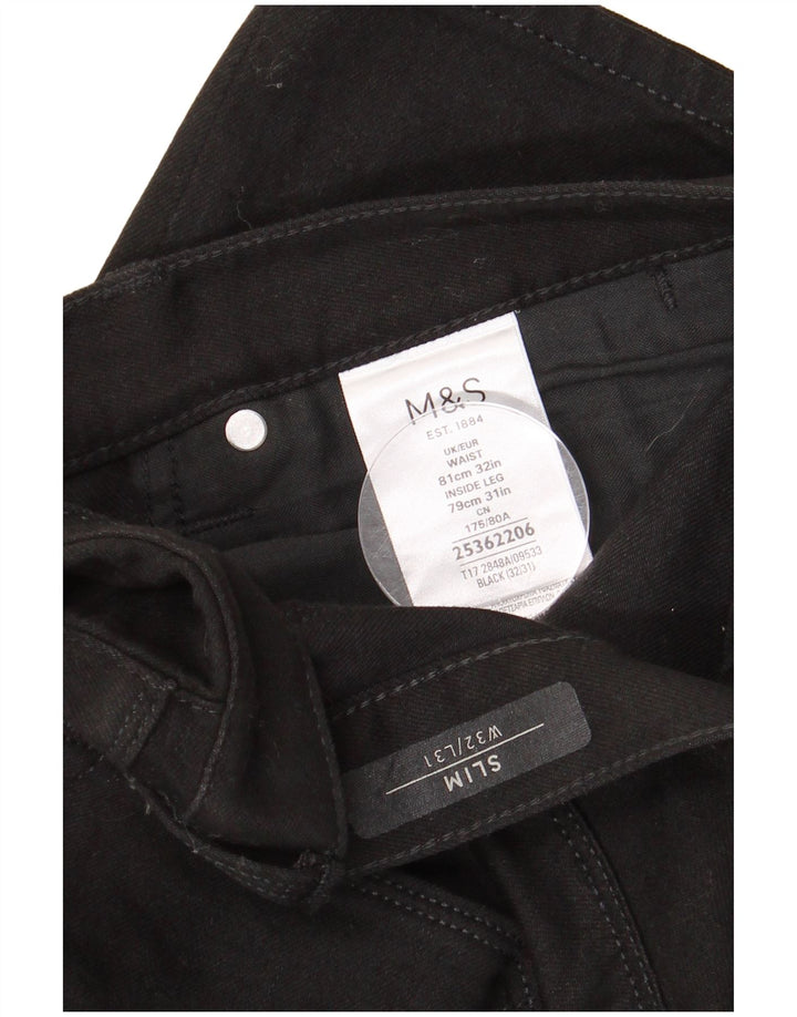 MARKS & SPENCER Jeans slim da uomo W32 L31 cotone nero