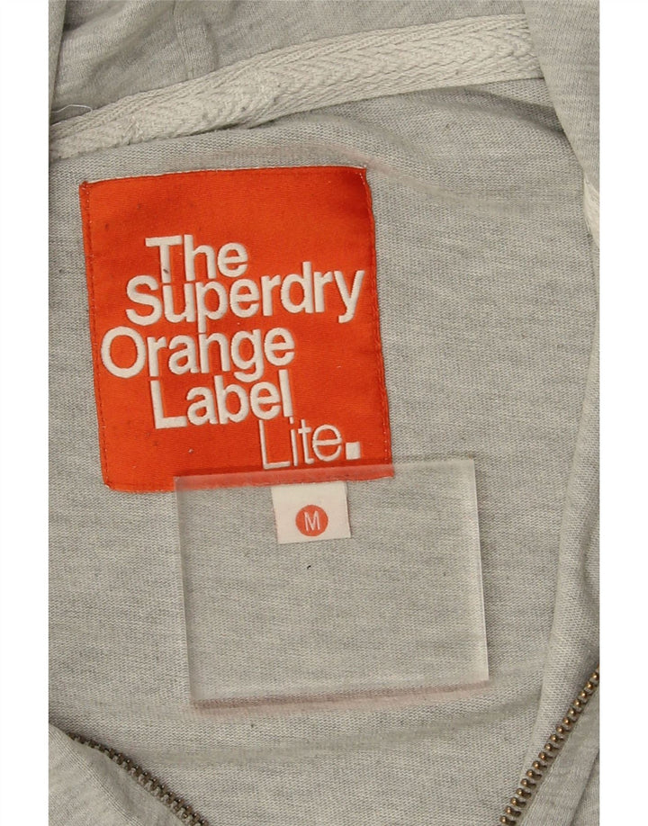 Maglione con cappuccio e zip da uomo Superdry in cotone grigio medio