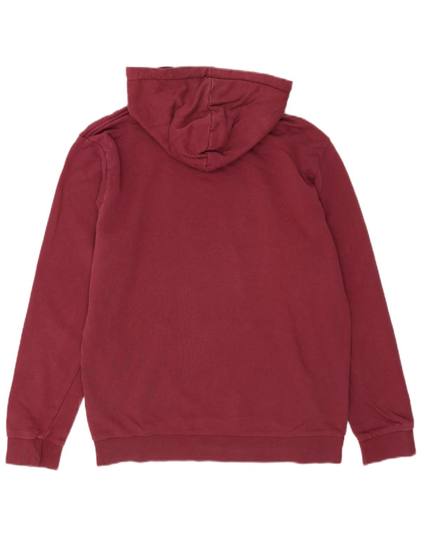 Maglione con cappuccio grafico da uomo Adidas in cotone bordeaux medio