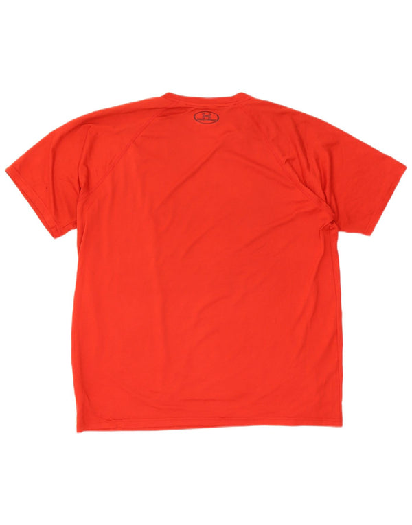 T-shirt grafica da uomo Under Armour Heat Gear Top grande poliestere rosso