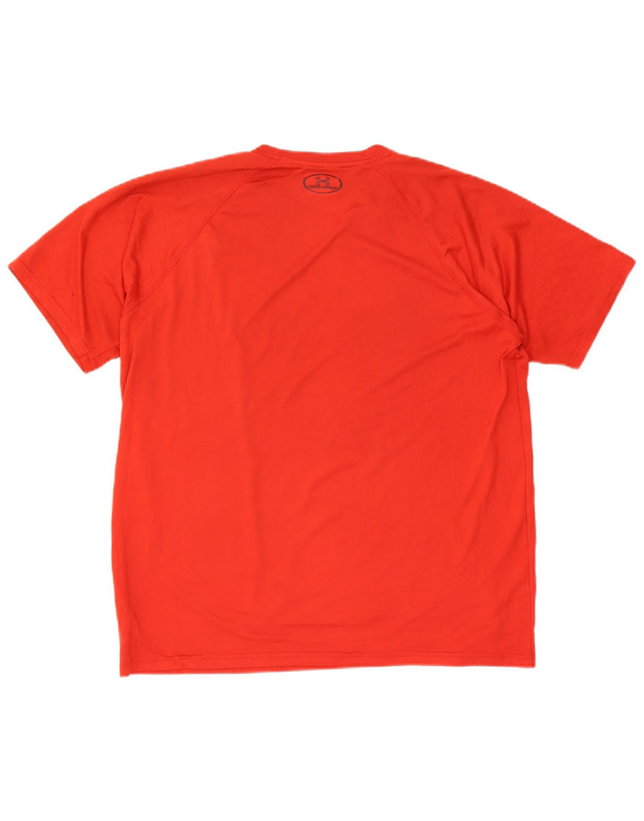 T-shirt grafica da uomo Under Armour Heat Gear Top grande poliestere rosso