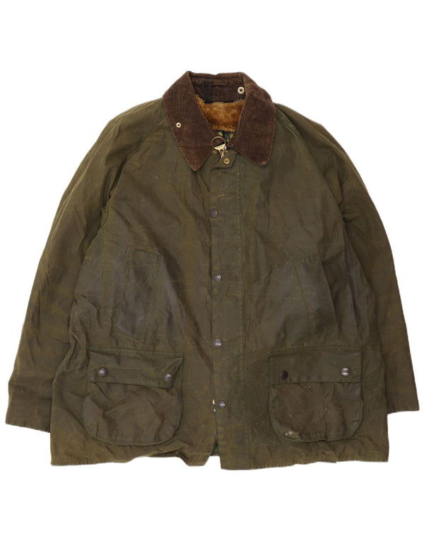 Giacca da uomo in cotone cerato Barbour UK 46 3XL Cotone kaki