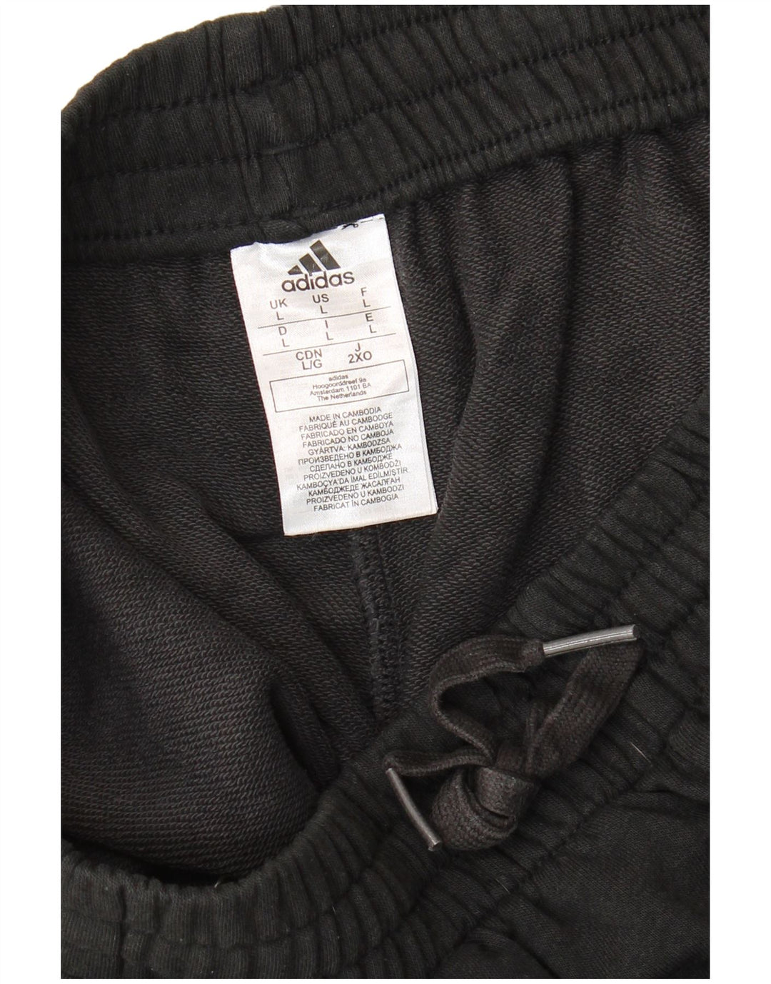 Pantaloncini sportivi da uomo Adidas grandi in cotone nero