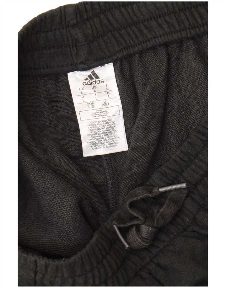 Pantaloncini sportivi da uomo Adidas grandi in cotone nero