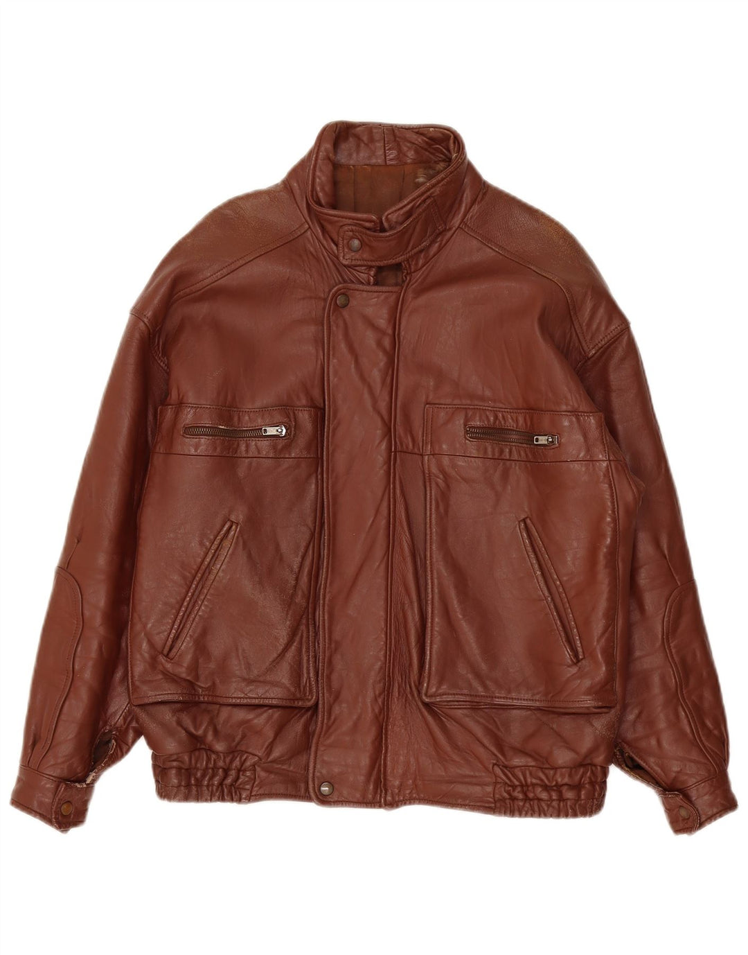 Giacca in pelle vintage da uomo UK 40 grande bordeaux