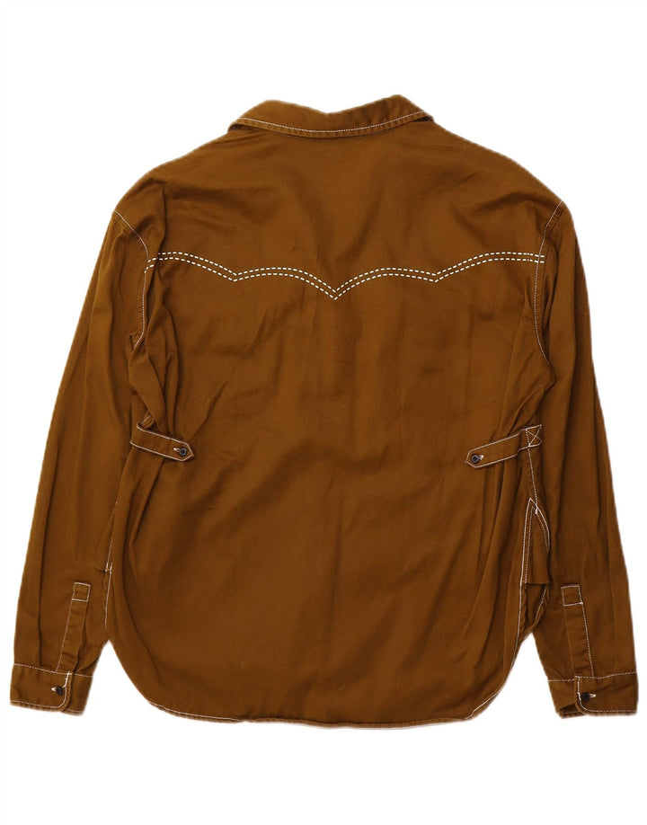 SCOTCH & SODA Womens Pullover Shirt UK 6 XS Brown Cotton