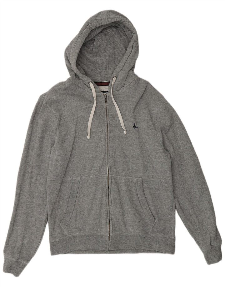 Maglione con cappuccio e zip da uomo Jack Wills in cotone grigio medio