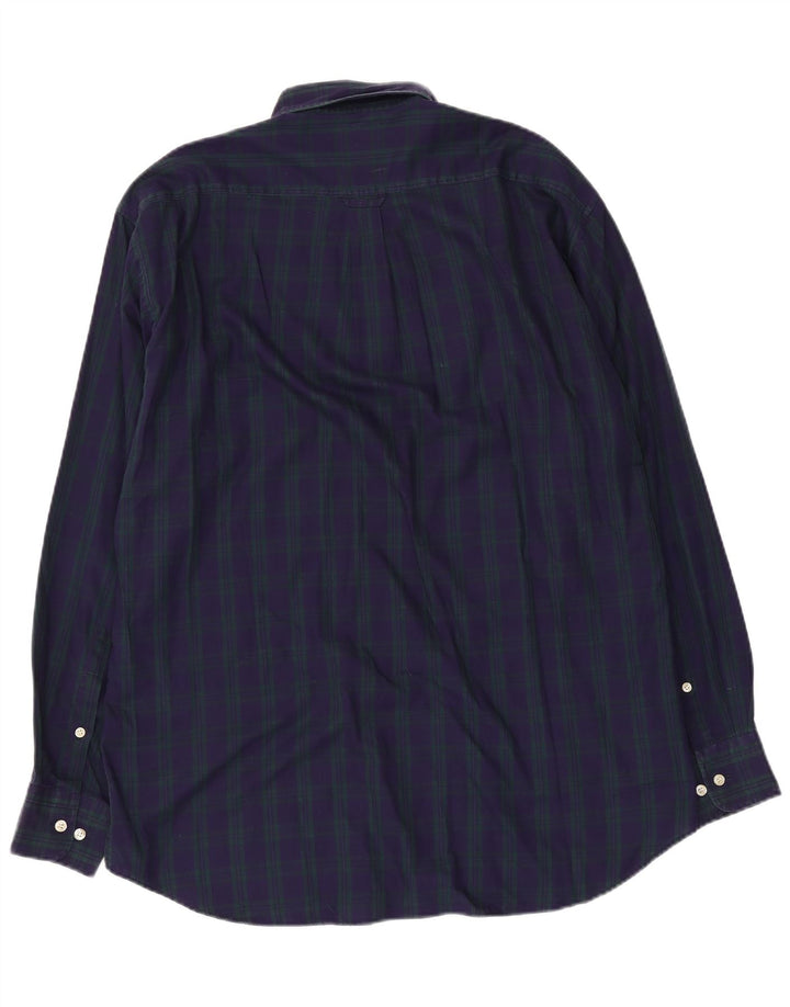 Camicia Trussardi Uomo in Flanella Taglia 41 Grande Cotone a quadri Blu Navy