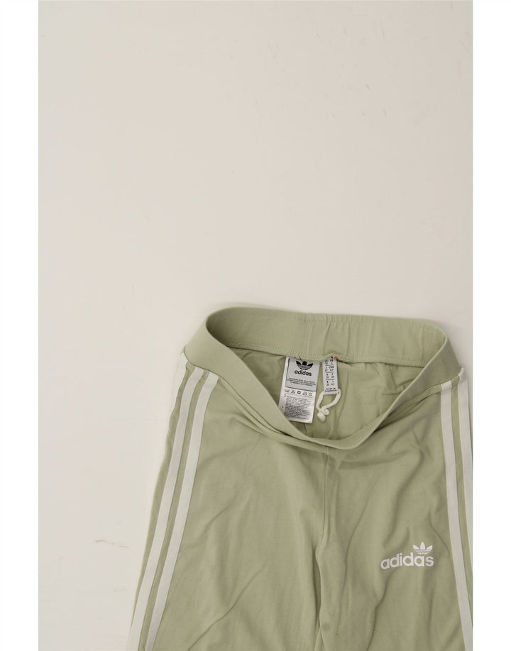 ADIDAS Womens Leggings UK 10 Small Green Cotton Vintage Adidas and Second-Hand Adidas from Messina Hembry 