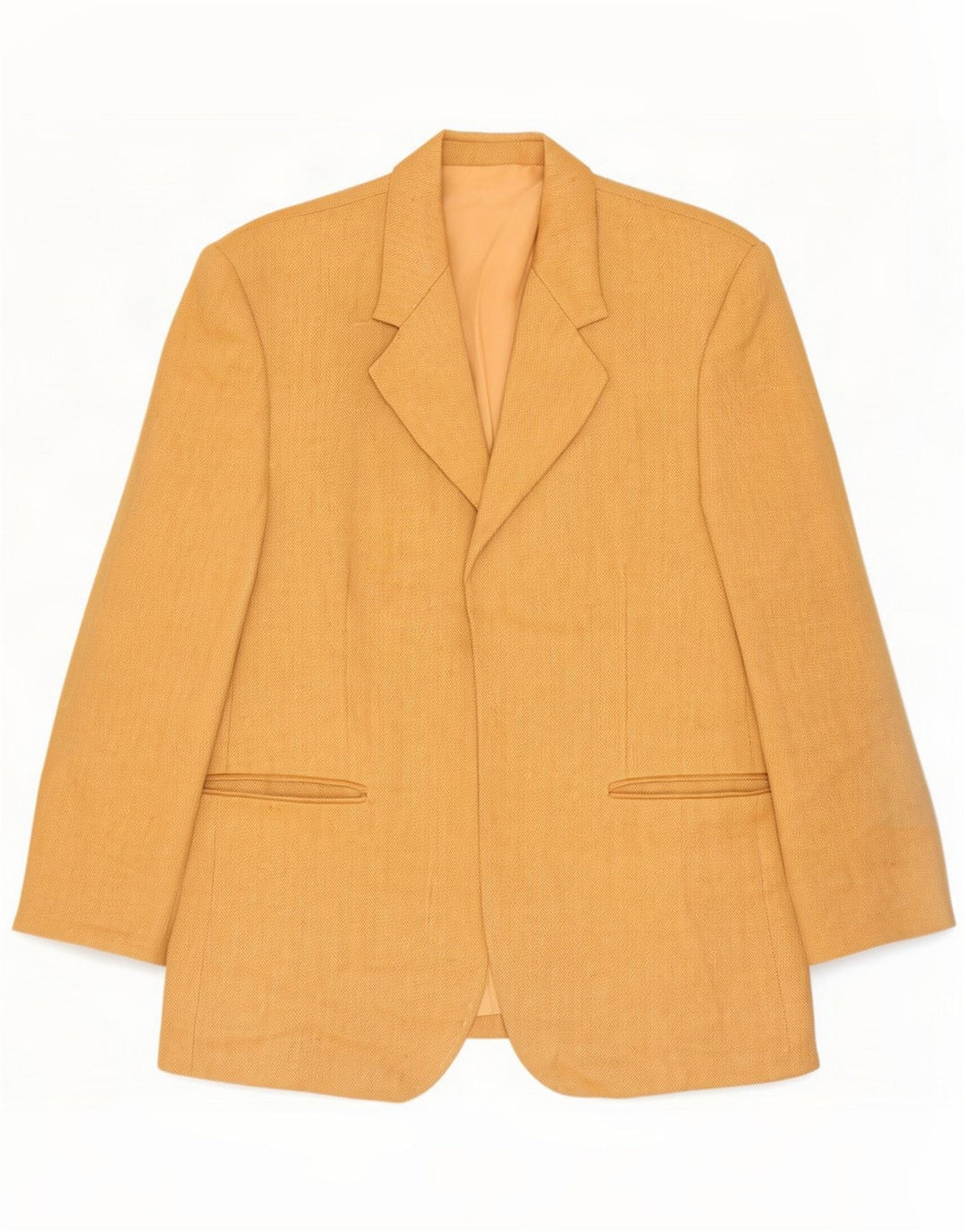 Giacca blazer aperta da donna vintage UK 14 Beige medio a spina di pesce